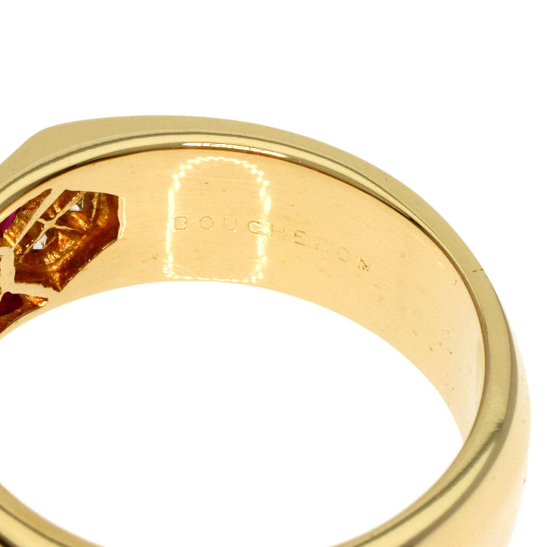Boucheron Ring 18K Yellow Gold gold Diamond Ruby Women Used Authentic