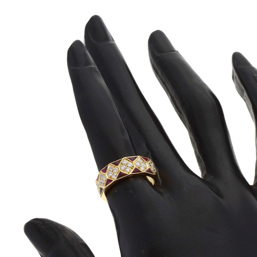 Boucheron Ring 18K Yellow Gold gold Diamond Ruby Women Used Authentic