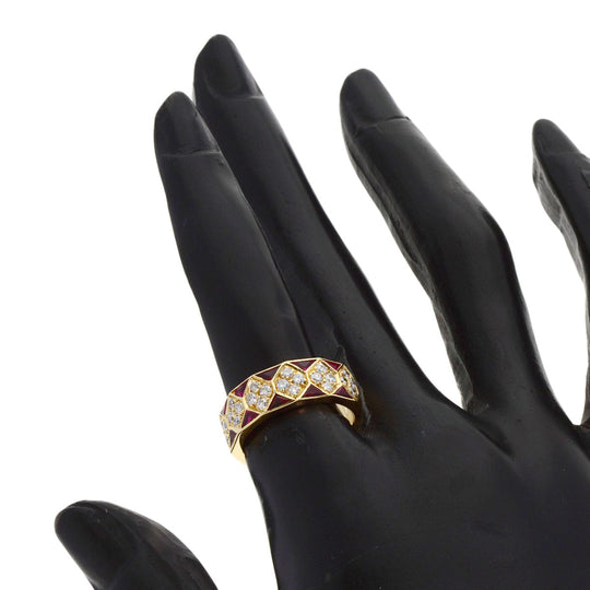 Boucheron Ring 18K Yellow Gold gold Diamond Ruby Women Used Authentic
