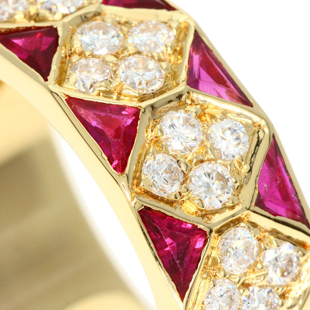 Boucheron Ring 18K Yellow Gold gold Diamond Ruby Women Used Authentic