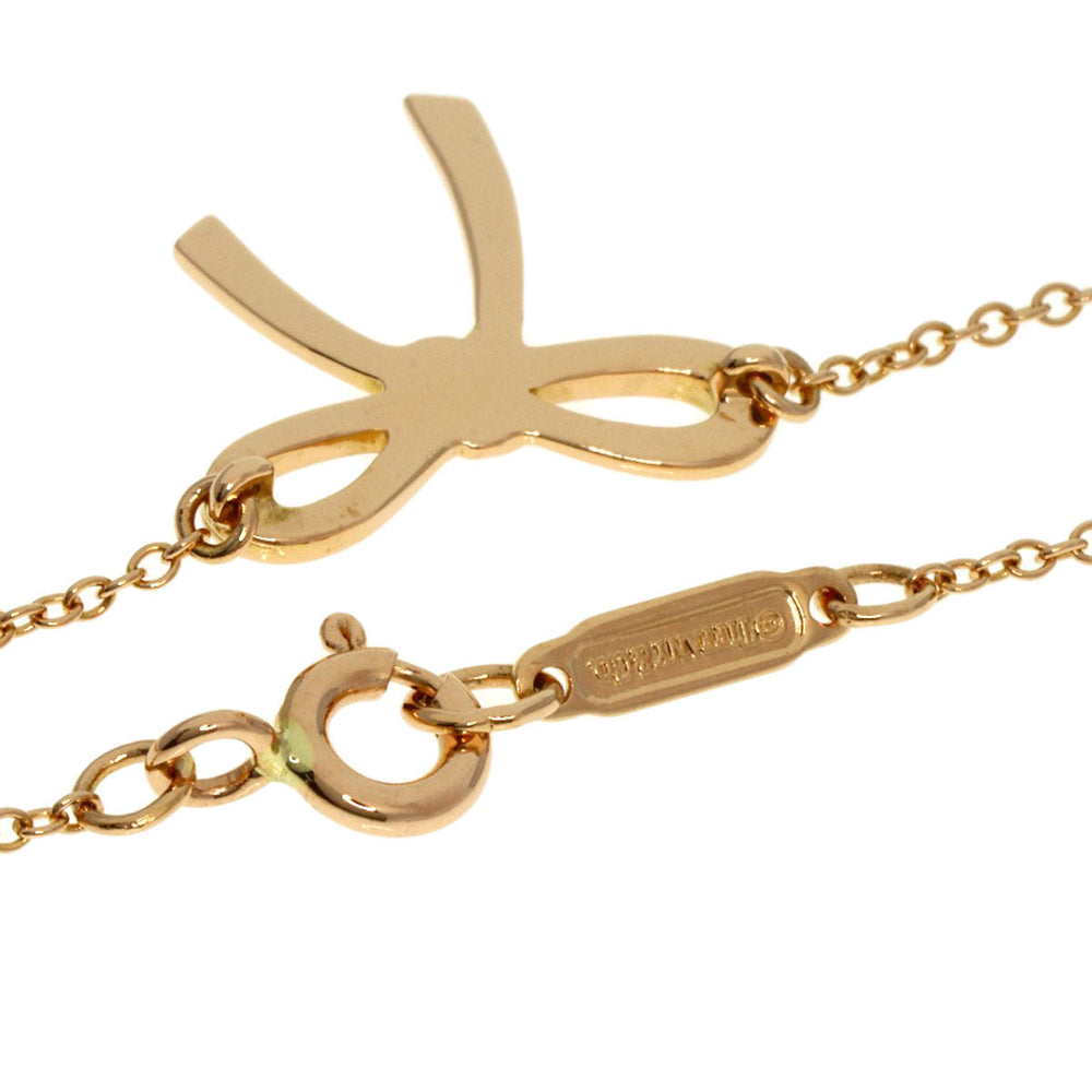 TIFFANY&Co. Necklace 18K Pink Gold gold Bow ribbon Women Used Authentic