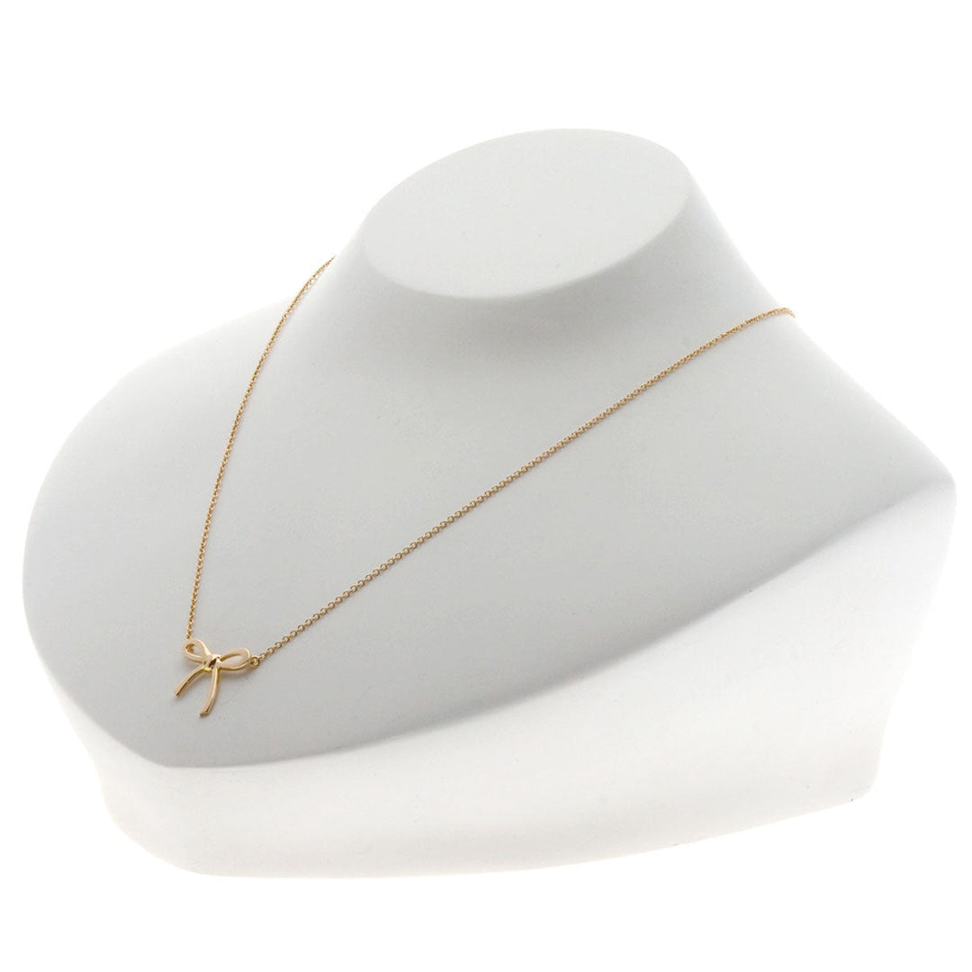 TIFFANY&Co. Necklace 18K Pink Gold gold Bow ribbon Women Used Authentic