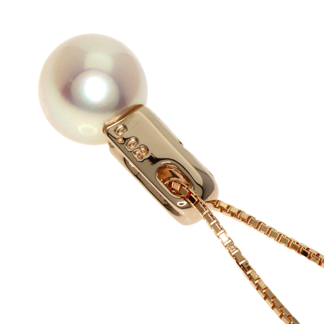 TASAKI Necklace 18K Pink Gold gold Akoya Pearl Diamond Women Used Authentic