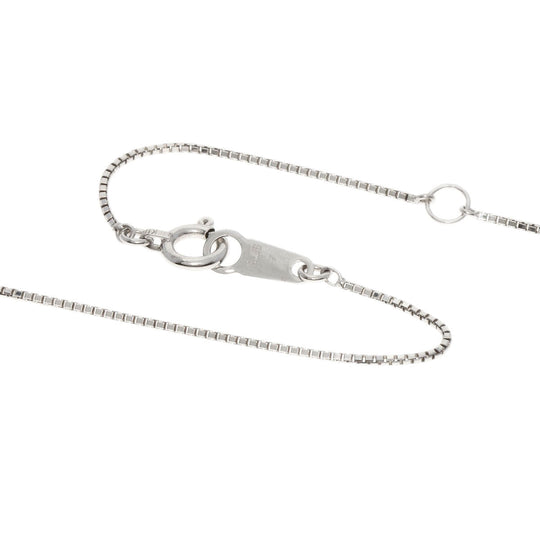 agete Necklace K18WG Silver diamond Women Used Authentic