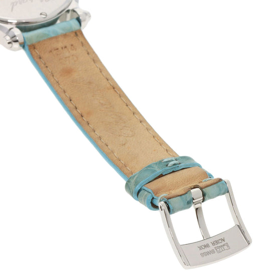 Chopard Watches Quartz 8509 Stainless Steel, Leather Silver Happy Sports Maker Complete White shell dial Women Used Authentic