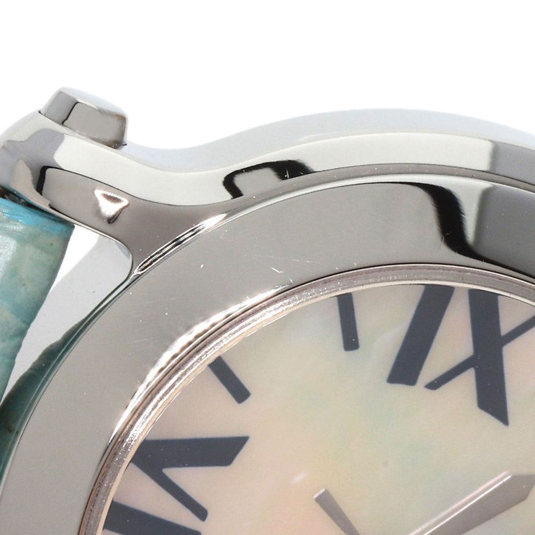 Chopard Watches Quartz 8509 Stainless Steel, Leather Silver Happy Sports Maker Complete White shell dial Women Used Authentic