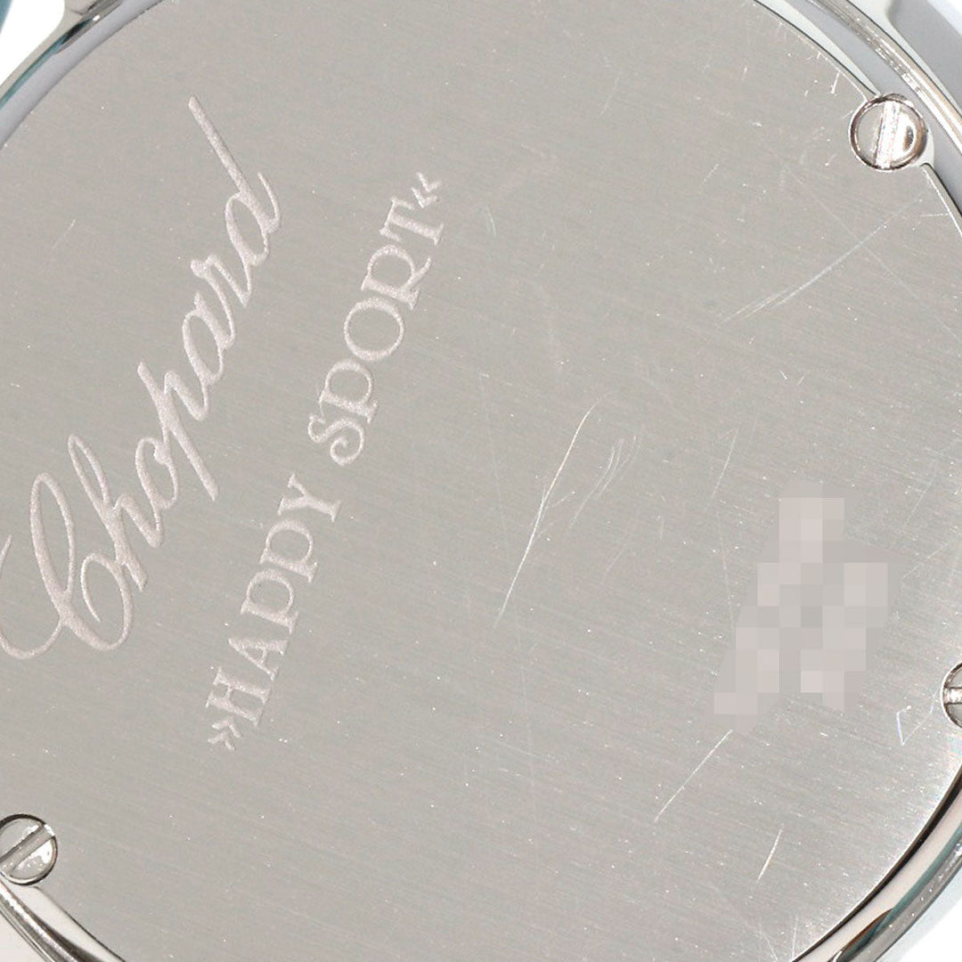 Chopard Watches Quartz 8509 Stainless Steel, Leather Silver Happy Sports Maker Complete White shell dial Women Used Authentic