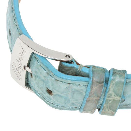 Chopard Watches Quartz 8509 Stainless Steel, Leather Silver Happy Sports Maker Complete White shell dial Women Used Authentic