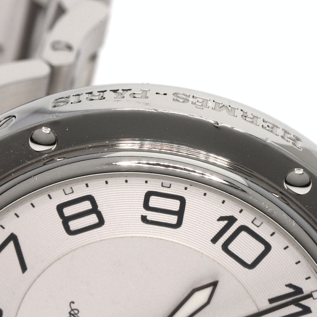 HERMES Watches Mechanical Automatic CP2.810 Stainless Steel , Stainless Steel Silver Clipper Classic white dial mens Used Authentic