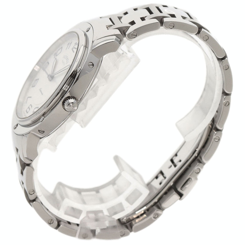 HERMES Watches Mechanical Automatic CP2.810 Stainless Steel , Stainless Steel Silver Clipper Classic white dial mens Used Authentic