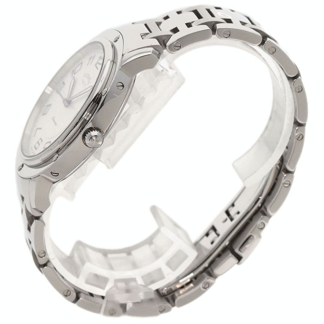 HERMES Watches Mechanical Automatic CP2.810 Stainless Steel , Stainless Steel Silver Clipper Classic white dial mens Used Authentic