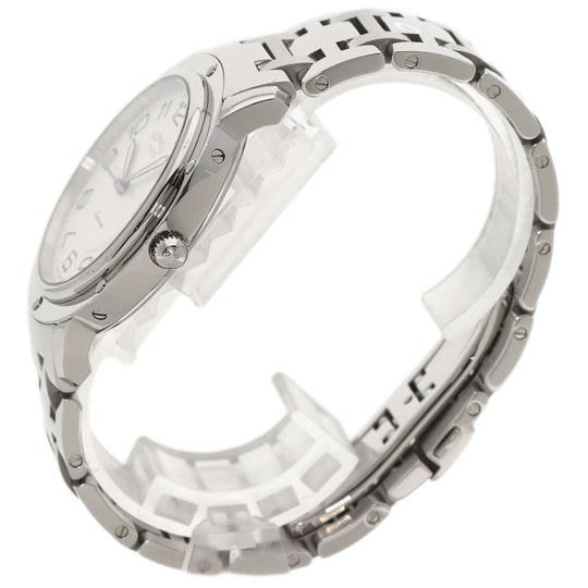 HERMES Watches Mechanical Automatic CP2.810 Stainless Steel , Stainless Steel Silver Clipper Classic white dial mens Used Authentic
