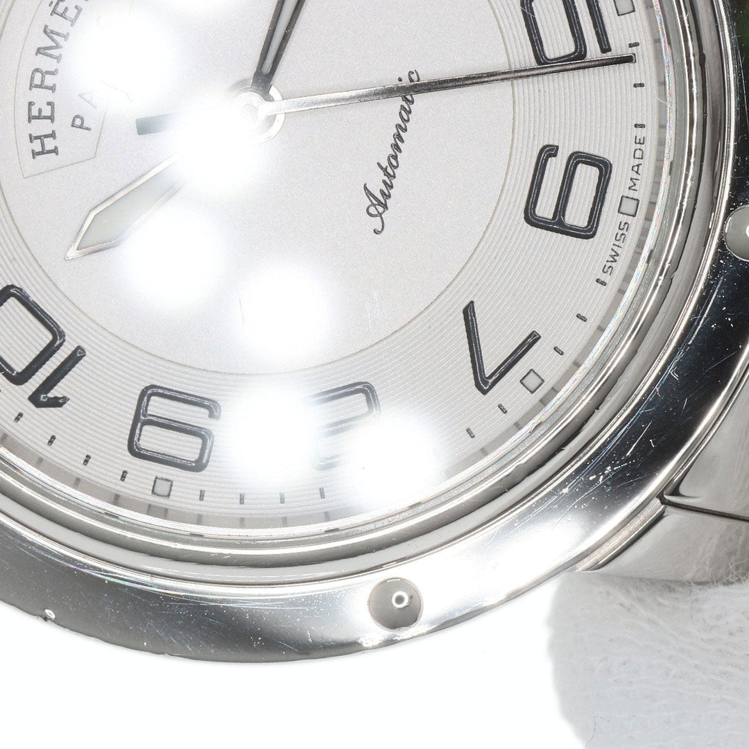 HERMES Watches Mechanical Automatic CP2.810 Stainless Steel , Stainless Steel Silver Clipper Classic white dial mens Used Authentic