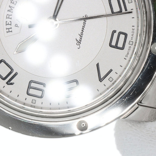 HERMES Watches Mechanical Automatic CP2.810 Stainless Steel , Stainless Steel Silver Clipper Classic white dial mens Used Authentic