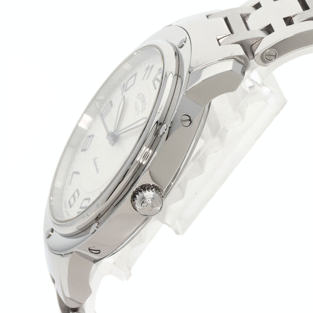 HERMES Watches Mechanical Automatic CP2.810 Stainless Steel , Stainless Steel Silver Clipper Classic white dial mens Used Authentic