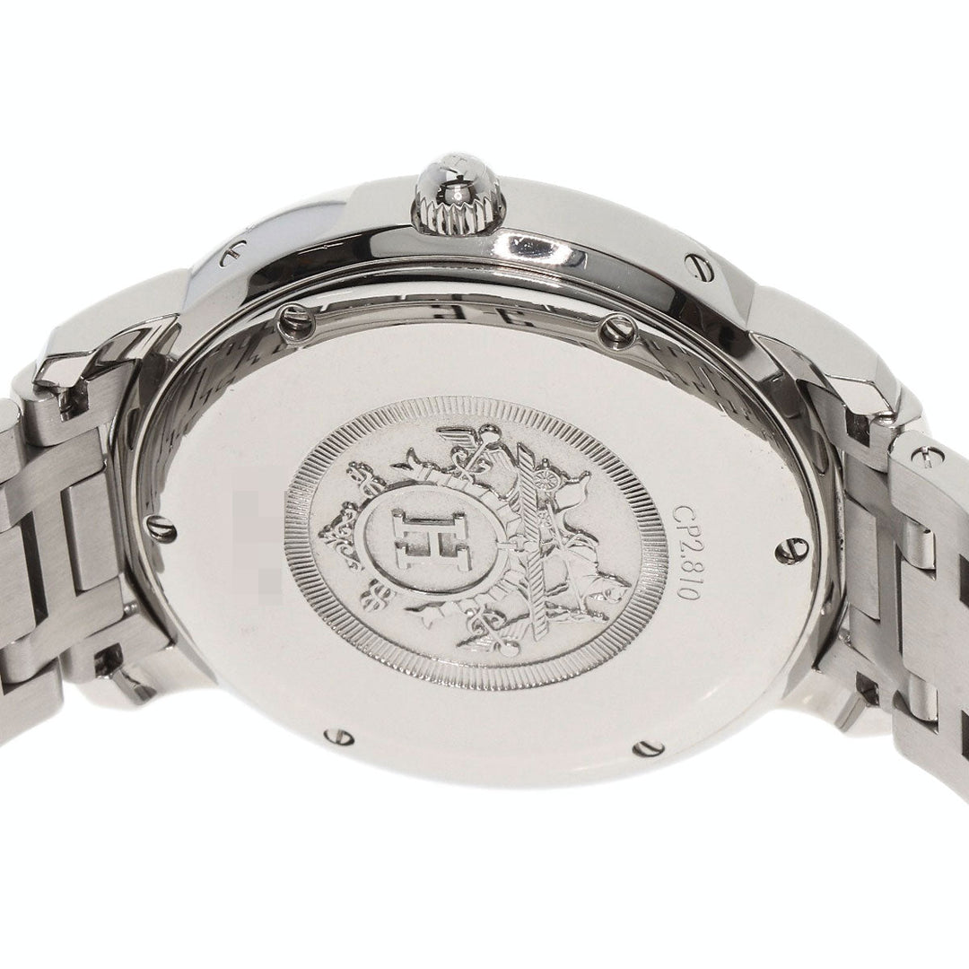 HERMES Watches Mechanical Automatic CP2.810 Stainless Steel , Stainless Steel Silver Clipper Classic white dial mens Used Authentic