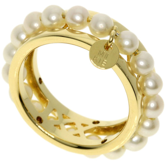 MIKIMOTO Ring 18K Yellow Gold gold Perlita Baby Pearl Diamond 3-piece set 3 colors Women Used Authentic