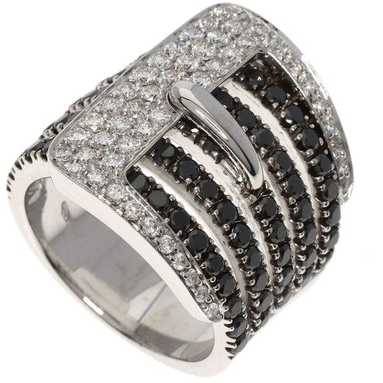 Ponte Vecchio Ring K18WG Silver Diamond black diamond Women Used Authentic