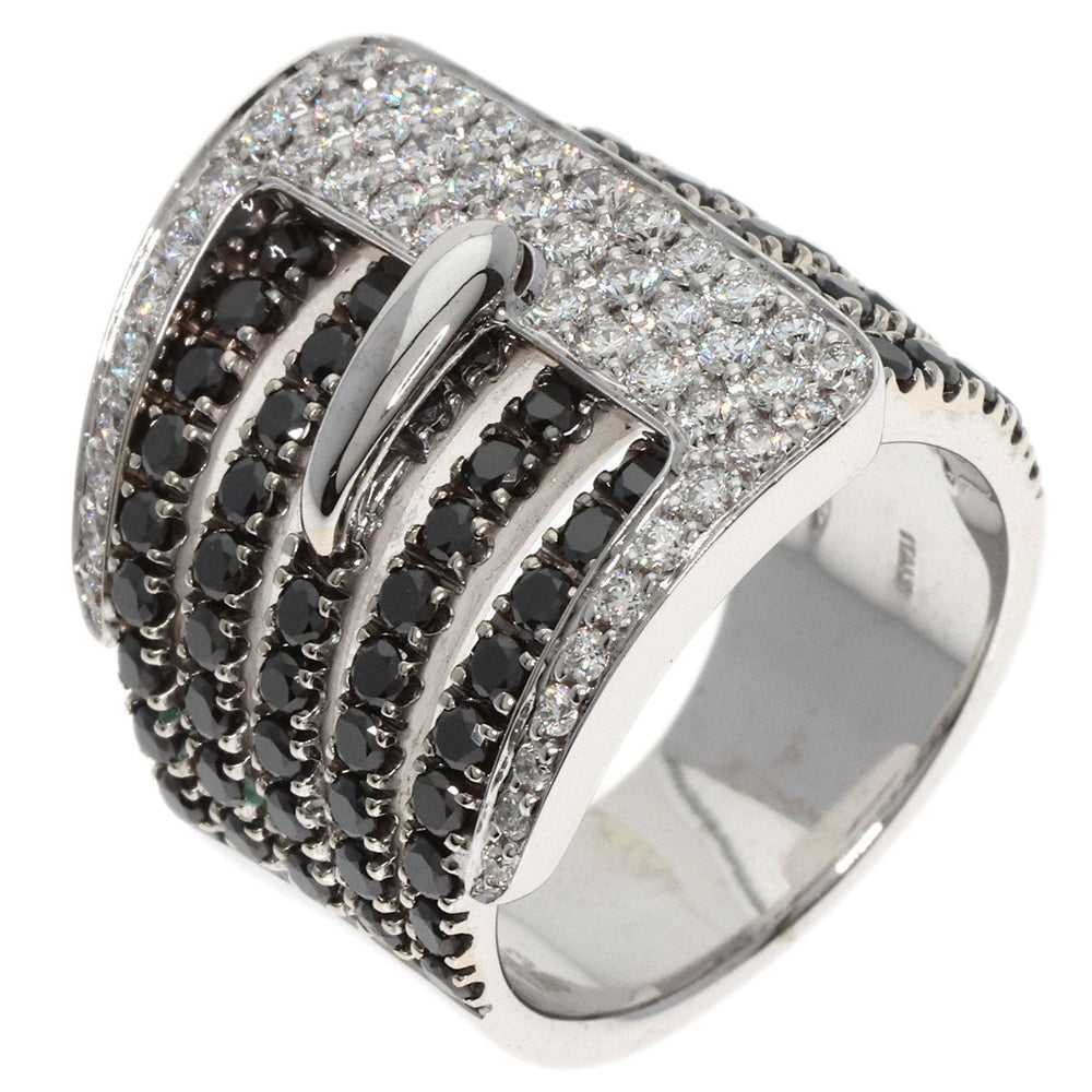 Ponte Vecchio Ring K18WG Silver Diamond black diamond Women Used Authentic