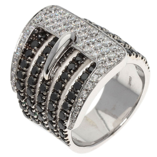 Ponte Vecchio Ring K18WG Silver Diamond black diamond Women Used Authentic