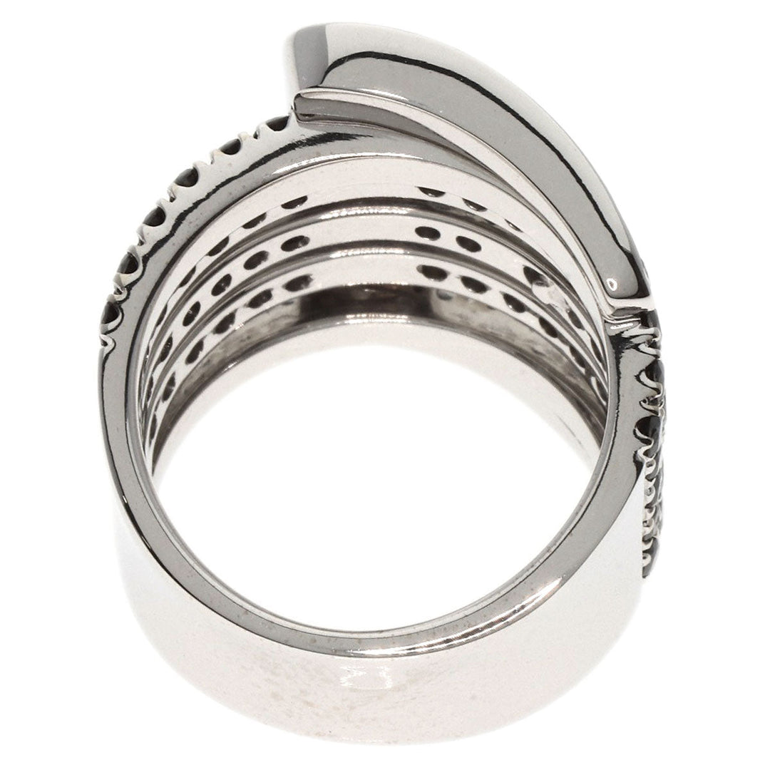 Ponte Vecchio Ring K18WG Silver Diamond black diamond Women Used Authentic