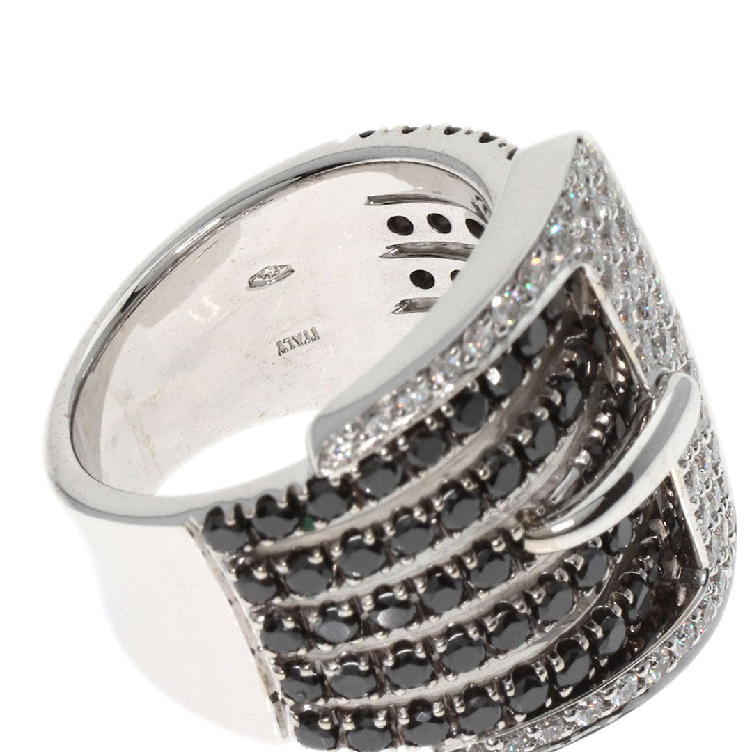 Ponte Vecchio Ring K18WG Silver Diamond black diamond Women Used Authentic
