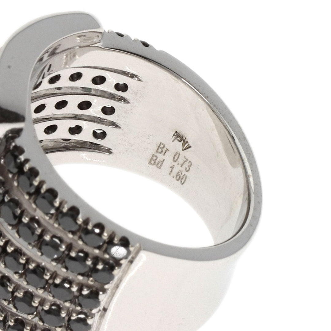 Ponte Vecchio Ring K18WG Silver Diamond black diamond Women Used Authentic