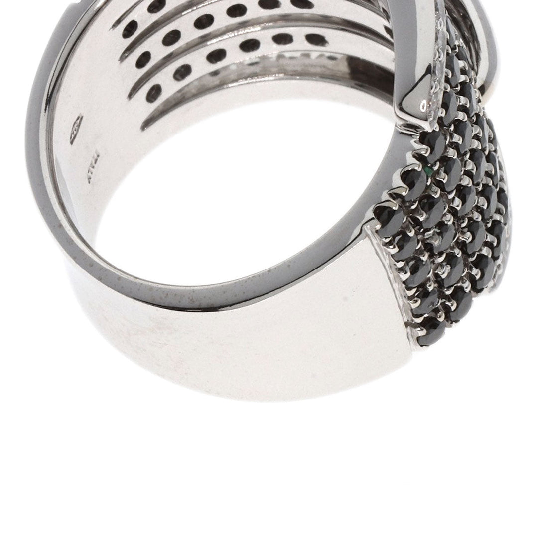 Ponte Vecchio Ring K18WG Silver Diamond black diamond Women Used Authentic