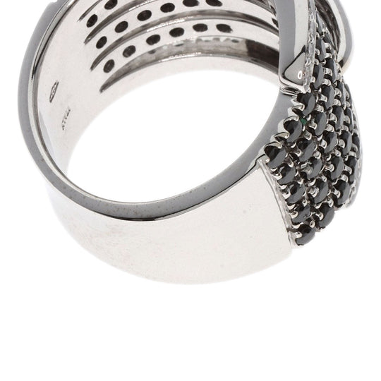 Ponte Vecchio Ring K18WG Silver Diamond black diamond Women Used Authentic
