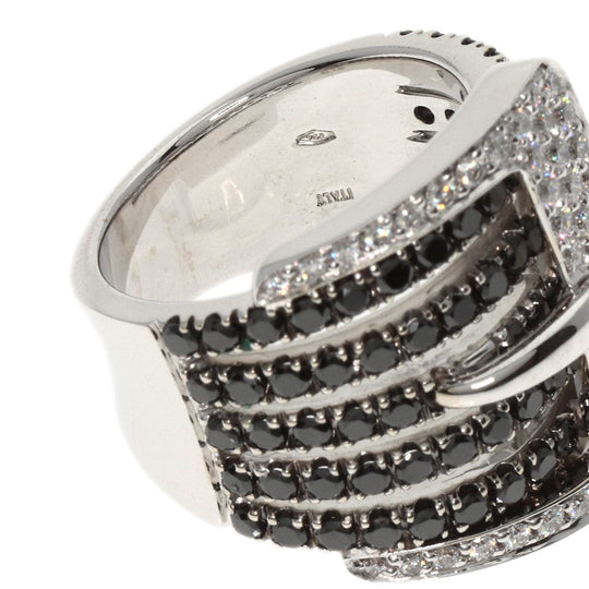 Ponte Vecchio Ring K18WG Silver Diamond black diamond Women Used Authentic