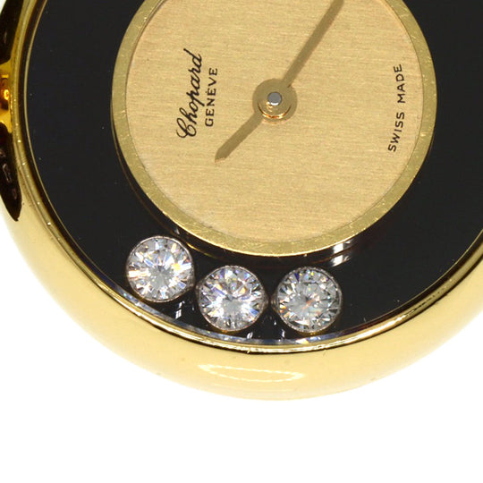 Chopard Watches Quartz 20/3095 K18YG, leather gold Happy diamond gold dial Women Used Authentic
