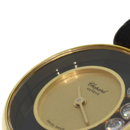 Chopard Watches Quartz 20/3095 K18YG, leather gold Happy diamond gold dial Women Used Authentic
