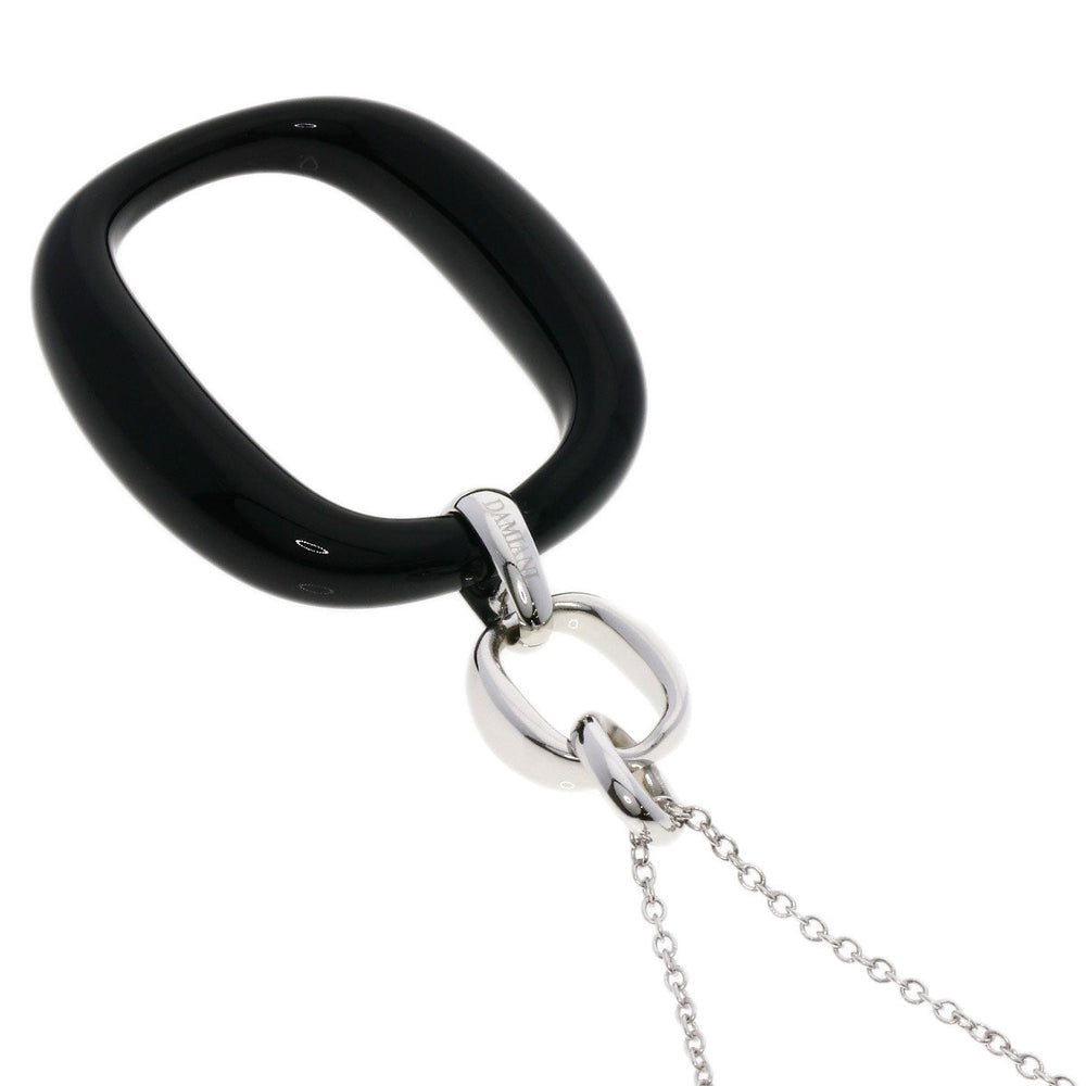 Damiani Necklace K18WG Silver D-Race Diamond Onyx Women Used Authentic