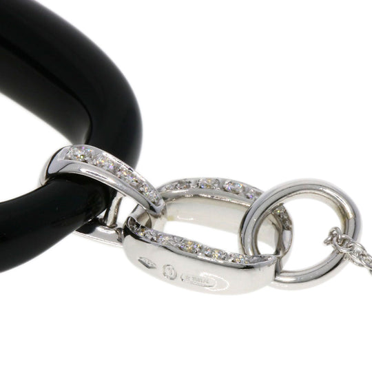 Damiani Necklace K18WG Silver D-Race Diamond Onyx Women Used Authentic