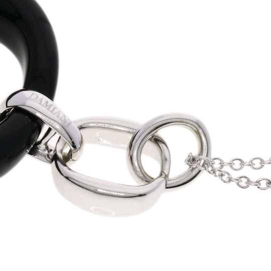 Damiani Necklace K18WG Silver D-Race Diamond Onyx Women Used Authentic
