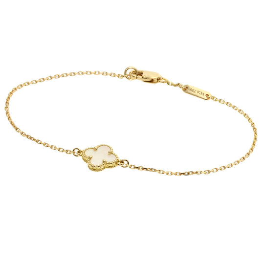 Van Cleef & Arpels bracelet 18K Yellow Gold gold Sweet Alhambra Shell Women Used Authentic