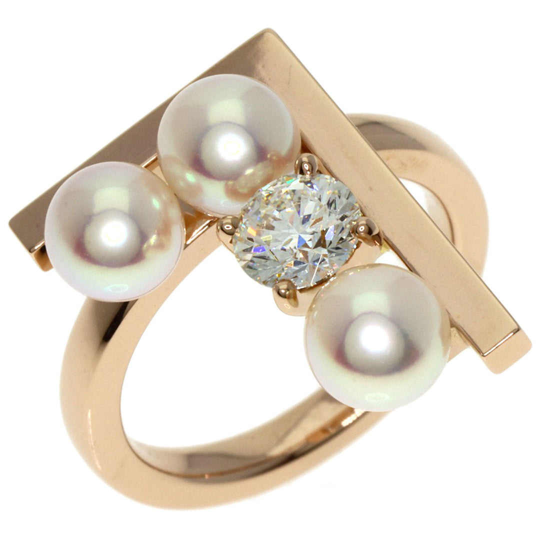 TASAKI Ring 18K Pink Gold gold Balance Note Akoya Pearl Diamond