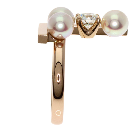 TASAKI Ring 18K Pink Gold gold Balance Note Akoya Pearl Diamond