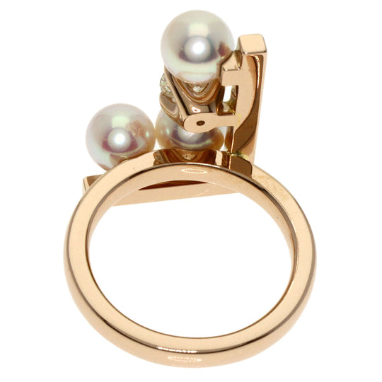 TASAKI Ring 18K Pink Gold gold Balance Note Akoya Pearl Diamond