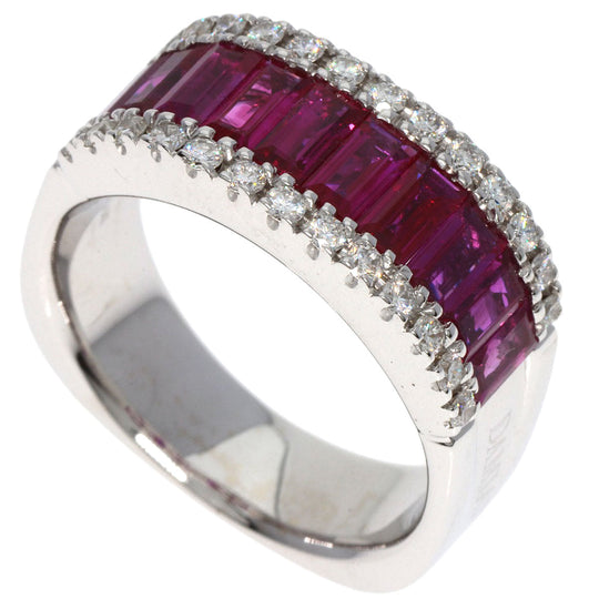 Damiani Ring K18WG Silver Mystery Setting Ruby Diamond Women Used Authentic