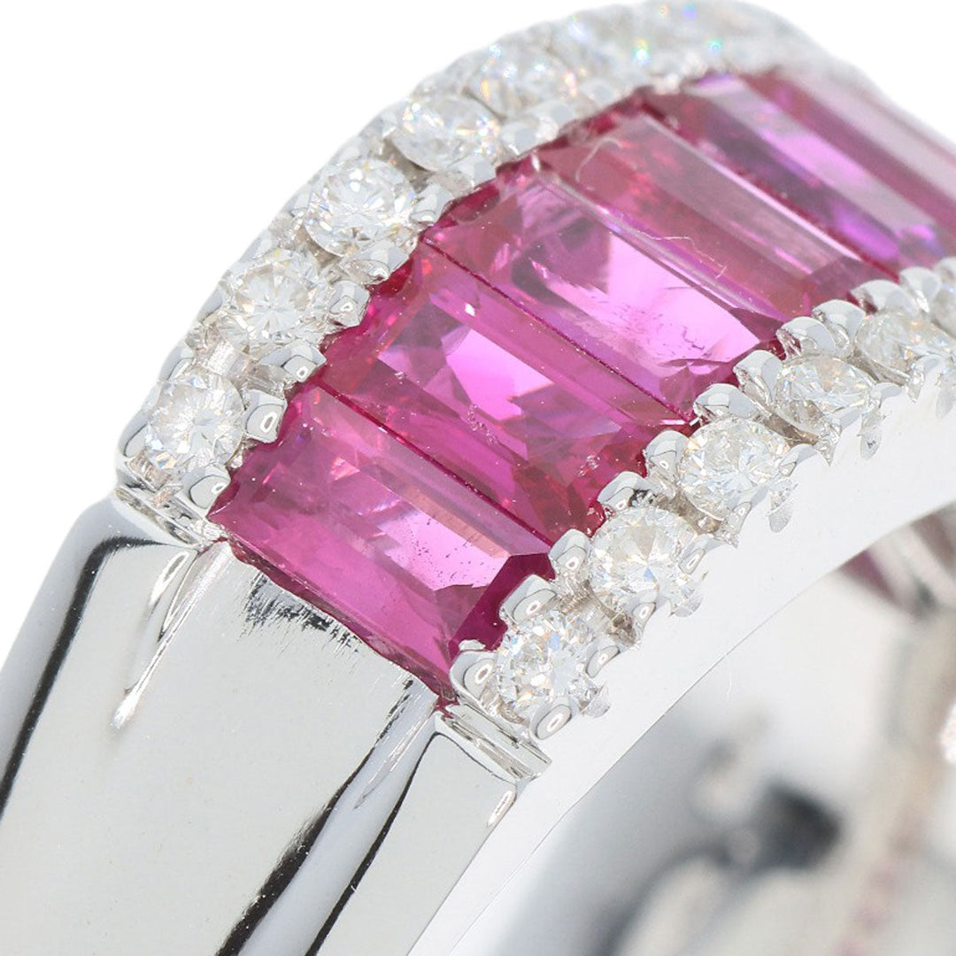 Damiani Ring K18WG Silver Mystery Setting Ruby Diamond Women Used Authentic