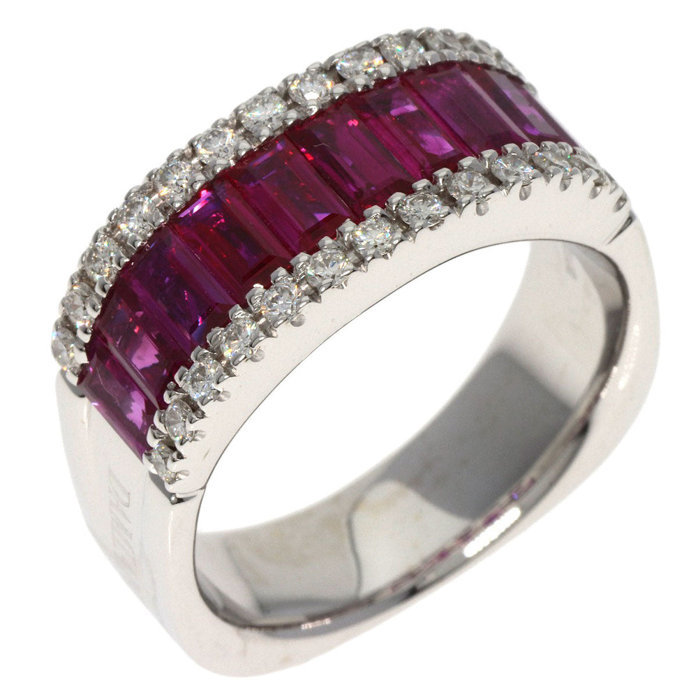Damiani Ring K18WG Silver Mystery Setting Ruby Diamond Women Used Authentic
