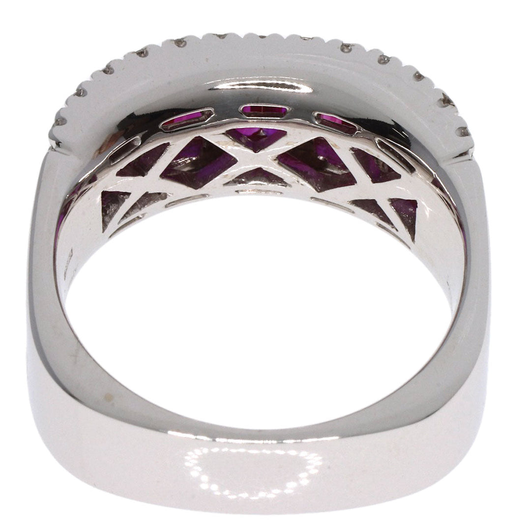 Damiani Ring K18WG Silver Mystery Setting Ruby Diamond Women Used Authentic