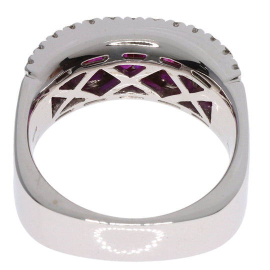 Damiani Ring K18WG Silver Mystery Setting Ruby Diamond Women Used Authentic
