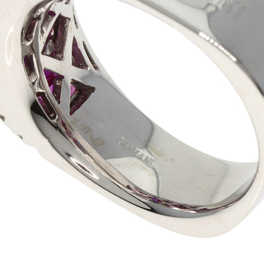 Damiani Ring K18WG Silver Mystery Setting Ruby Diamond Women Used Authentic