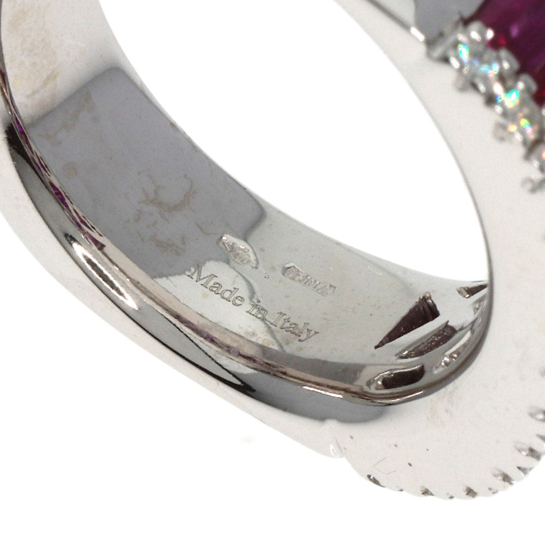 Damiani Ring K18WG Silver Mystery Setting Ruby Diamond Women Used Authentic