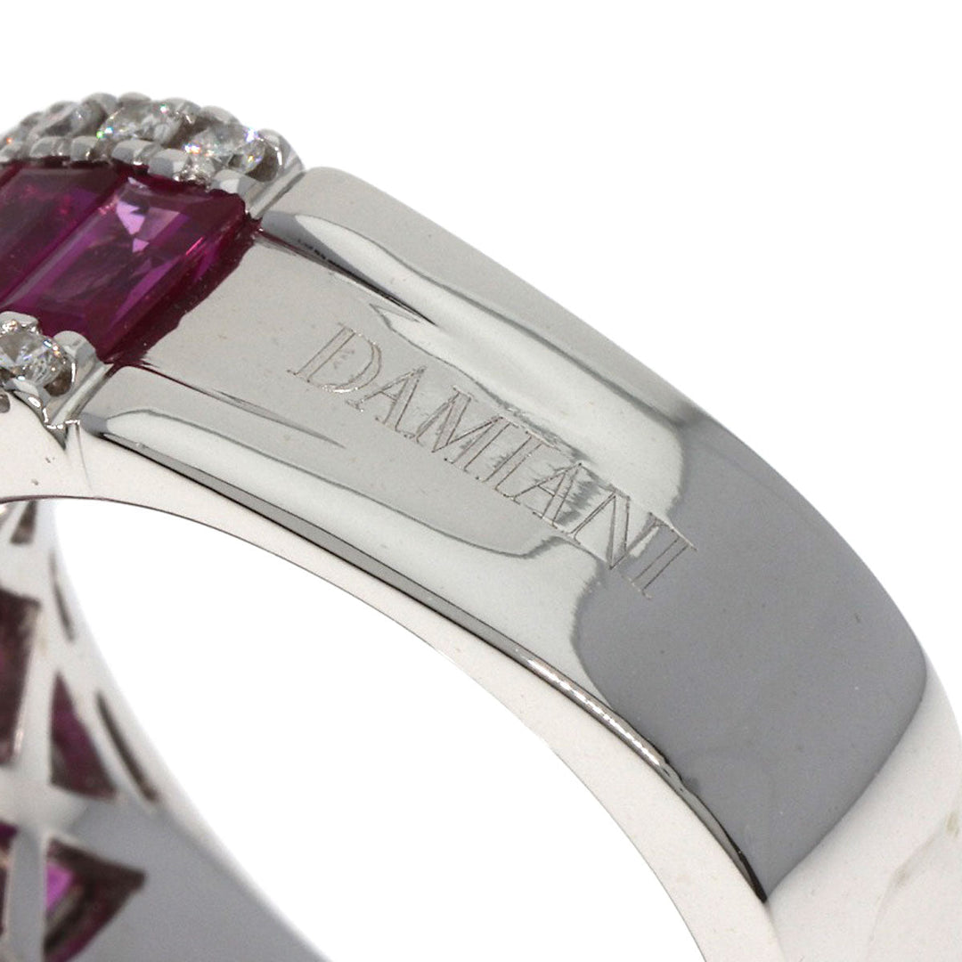 Damiani Ring K18WG Silver Mystery Setting Ruby Diamond Women Used Authentic
