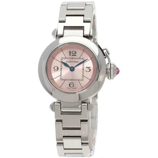 CARTIER Watches Quartz W3140008 Stainless Steel , Stainless Steel Silver Mispacha pink dial Women Used Authentic