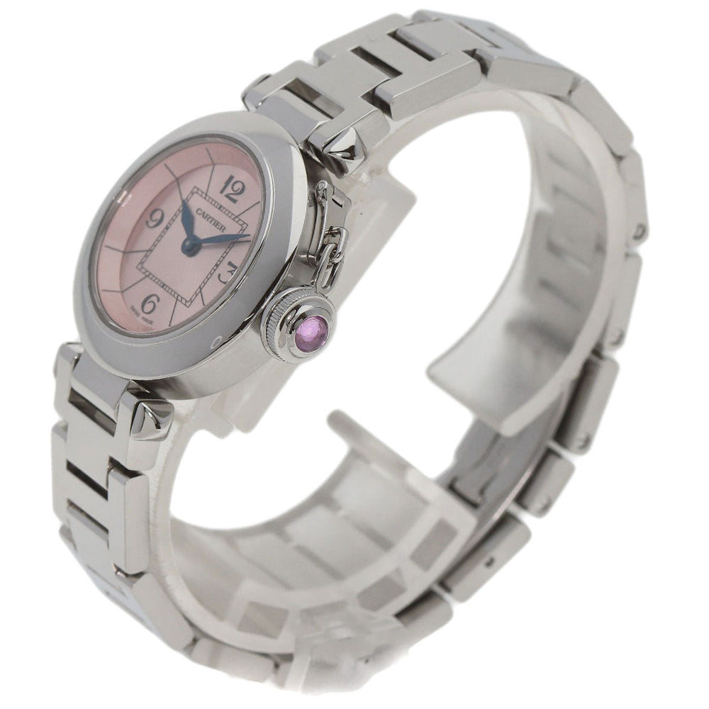CARTIER Watches Quartz W3140008 Stainless Steel , Stainless Steel Silver Mispacha pink dial Women Used Authentic