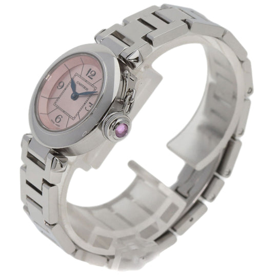 CARTIER Watches Quartz W3140008 Stainless Steel , Stainless Steel Silver Mispacha pink dial Women Used Authentic
